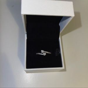 Pandora Forever Hearts Silver Ring Size 6